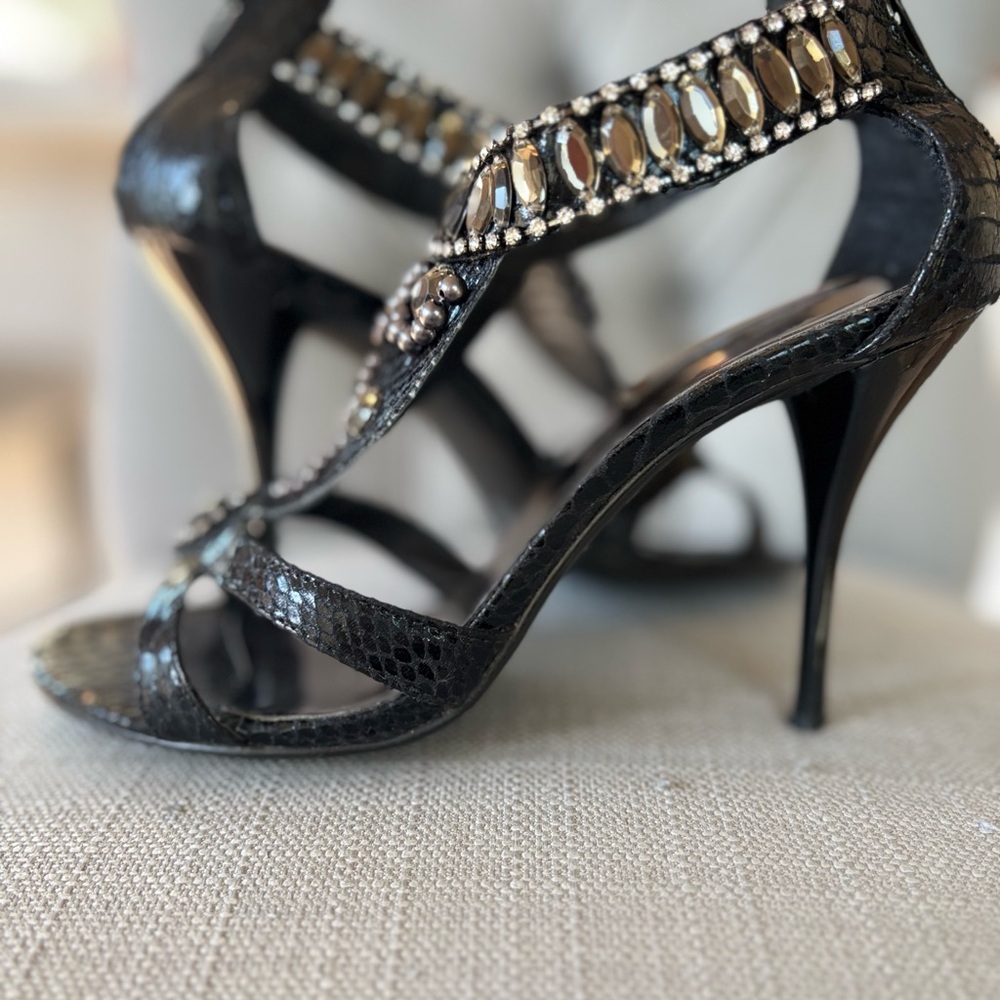 Two Lips Fabulous Black Embellished Heels